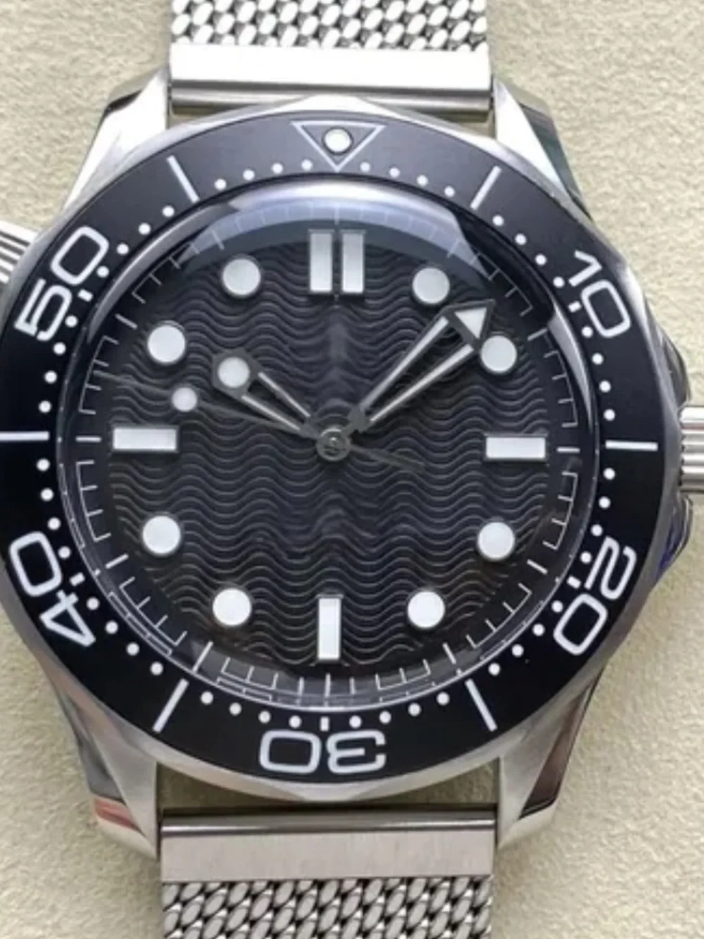 Luxury stainless steel men’s watch automatic mechanical mesh strap 41mm